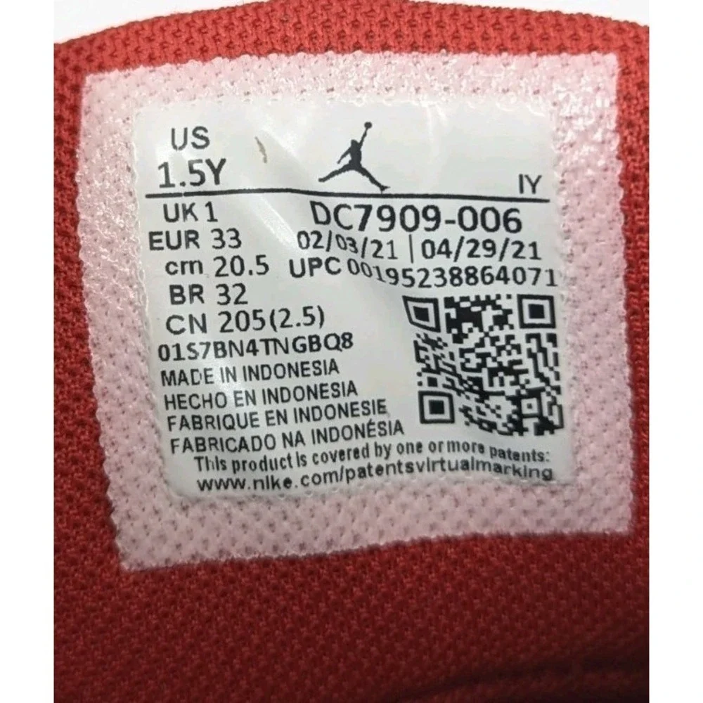 Jordan Shoes Kids Boys Size 1.5 Pro Strong Black Red Sneakers PS Kids Basketball